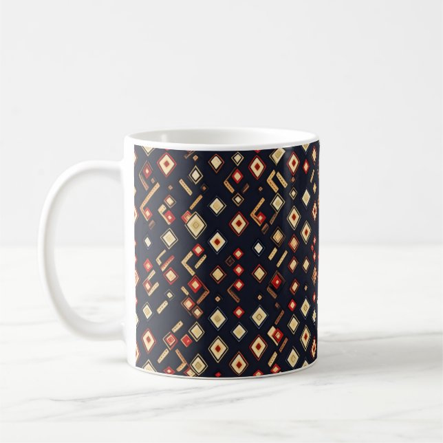 Abstraktes geometrisches Muster Kaffeetasse (Links)