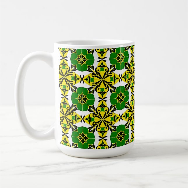 Abstraktes geometrisches Muster Kaffeetasse (Links)