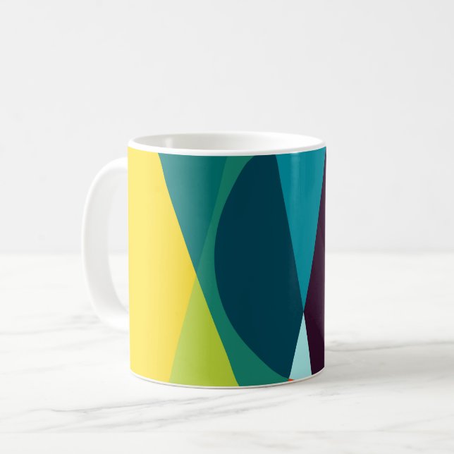 Abstraktes geometrisches Muster Kaffeetasse (Vorderseite Links)