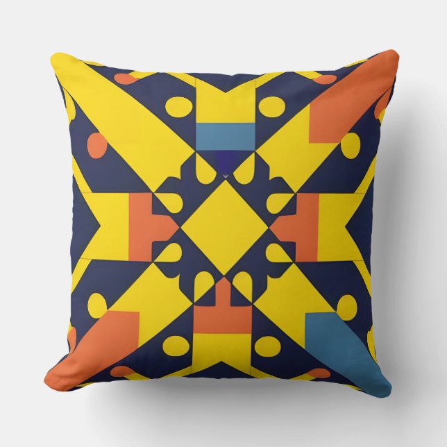 Abstraktes geometrisches Muster Kissen (Vorderseite)