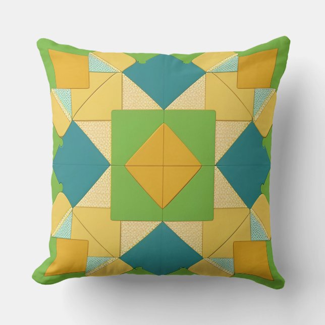 Abstraktes geometrisches Muster Kissen (Vorderseite)