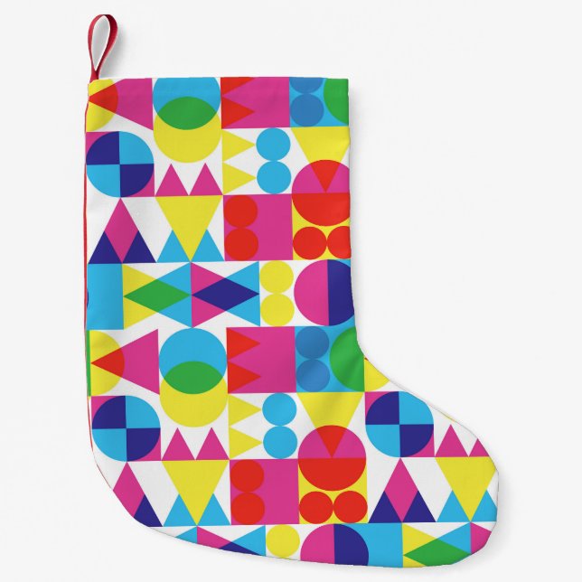 Abstraktes geometrisches Muster. Kleiner Weihnachtsstrumpf (Vorderseite)