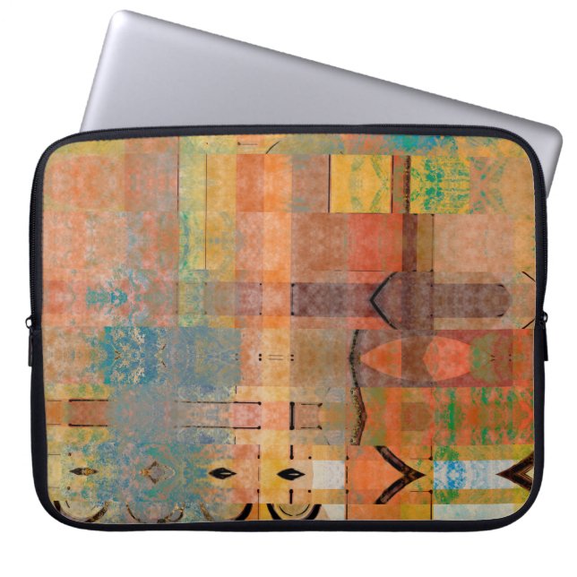 abstraktes geometrisches Muster Laptopschutzhülle (Vorderseite)
