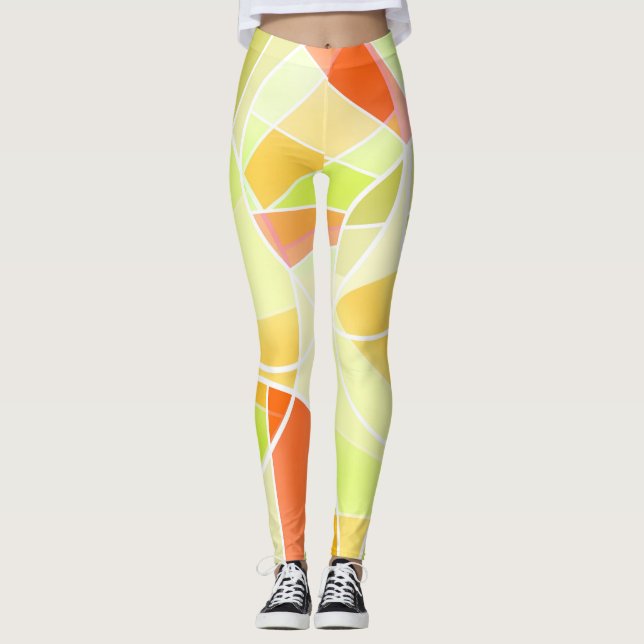 Abstraktes geometrisches Muster Leggings (Vorderseite)