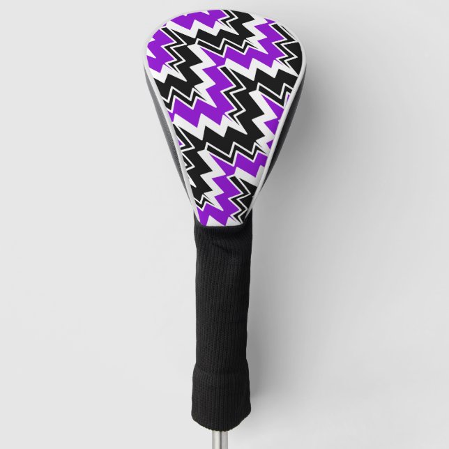 Abstraktes geometrisches Muster - lila Golf Headcover (Vorderseite)