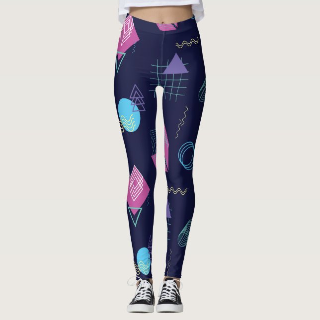 Abstraktes geometrisches Muster, Linienformen. Leggings (Vorderseite)