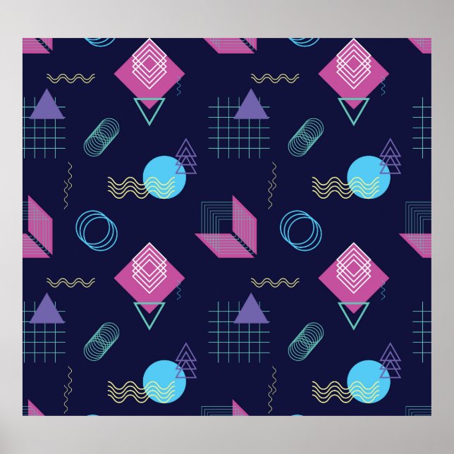 Abstraktes geometrisches Muster, Linienformen. Poster (Vorne)