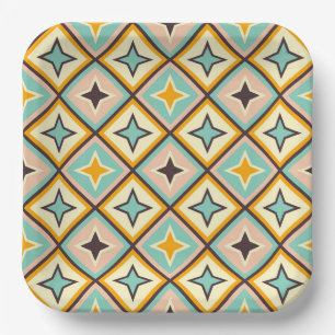 Abstraktes geometrisches Muster mit Diamantformen Pappteller
