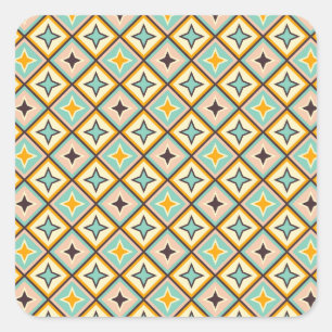 Abstraktes geometrisches Muster mit Diamantformen Quadratischer Aufkleber