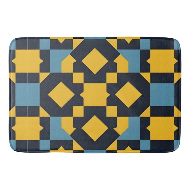 Abstraktes geometrisches Muster mit dynamischen Fa Badematte (Vorderseite)