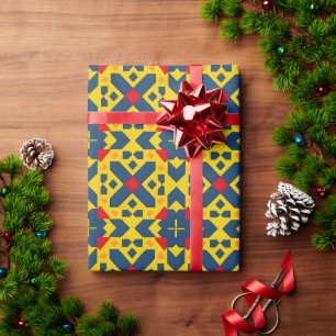 Abstraktes geometrisches Muster mit dynamischen Fa Geschenkpapier