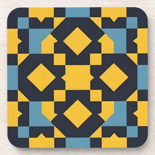 Abstraktes geometrisches Muster mit dynamischen Fa Getränkeuntersetzer (Vorderseite)