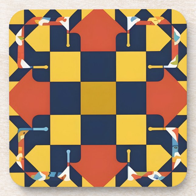 Abstraktes geometrisches Muster mit Pfeilen Getränkeuntersetzer (Vorderseite)
