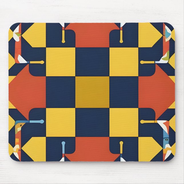 Abstraktes geometrisches Muster mit Pfeilen Mousepad (Vorne)