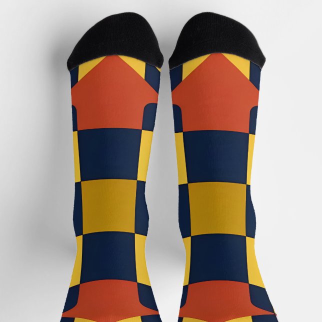 Abstraktes geometrisches Muster mit Pfeilen Socken (Oben)