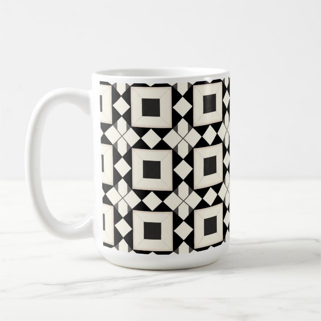 Abstraktes geometrisches Muster mit Retrofarben Kaffeetasse (Links)