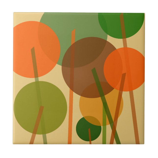 Abstraktes geometrisches Muster moderner Kunst Fliese (Vorderseite)