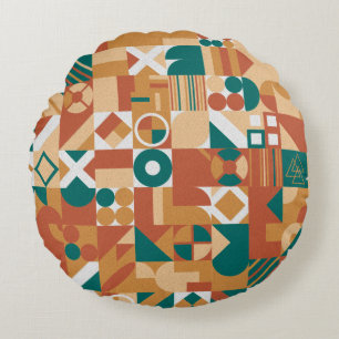 Abstraktes geometrisches Muster. Multicolor Figure Rundes Kissen