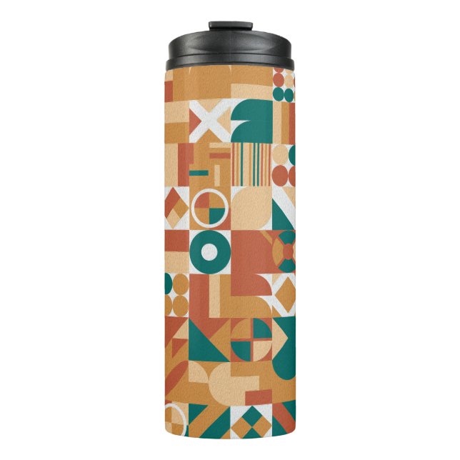 Abstraktes geometrisches Muster. Multicolor Figure Thermosbecher (Vorderseite)