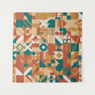 Abstraktes geometrisches Muster. Multicolor Figure Wandteppich