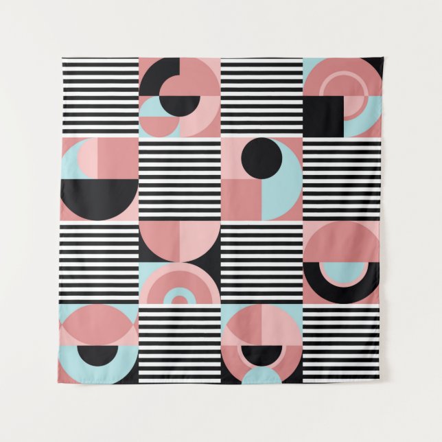Abstraktes geometrisches Muster. Nahtloser moderne Wandteppich (Vorderseite)