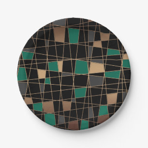 Abstraktes geometrisches Muster Pappteller