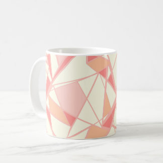 Abstraktes geometrisches Muster rosa beige Kaffeetasse