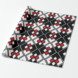 Abstraktes geometrisches Muster - rot, schwarz und Geschenkpapier