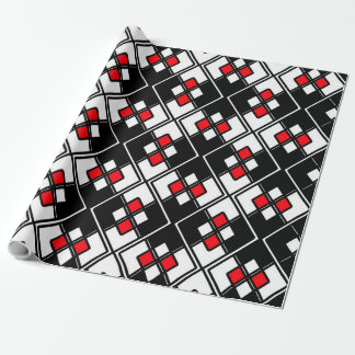 Abstraktes geometrisches Muster - rot, schwarz und Geschenkpapier