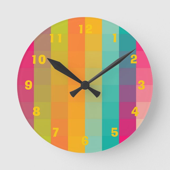 Abstraktes geometrisches Muster Runde Wanduhr (Vorderseite)