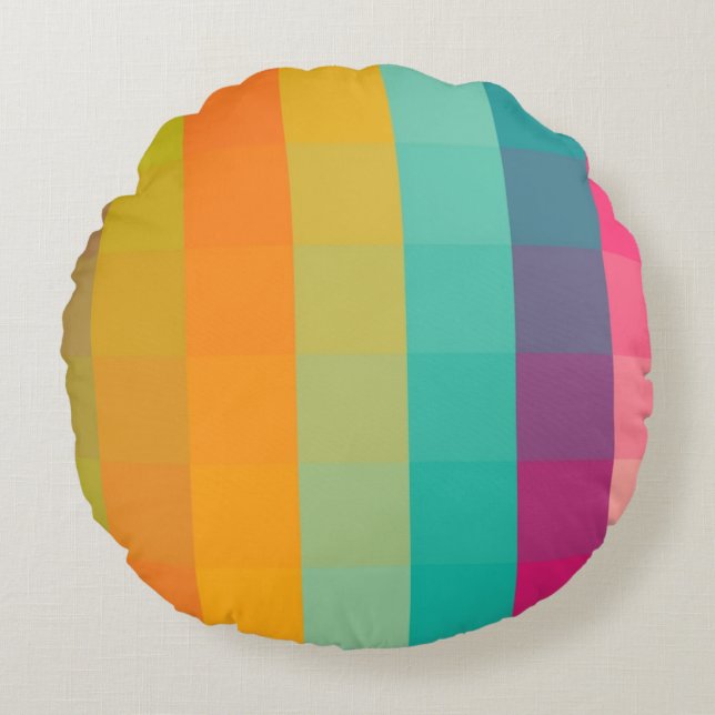 Abstraktes geometrisches Muster Rundes Kissen (Vorderseite)