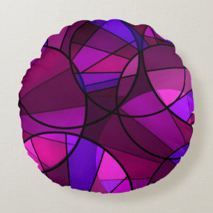Abstraktes geometrisches Muster Rundes Kissen