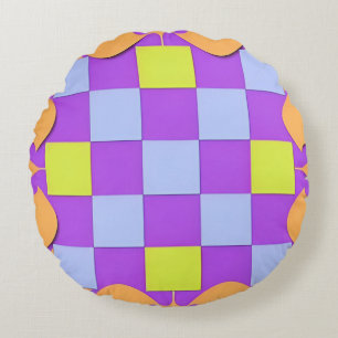 Abstraktes geometrisches Muster Rundes Kissen