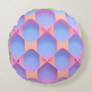 Abstraktes geometrisches Muster Rundes Kissen