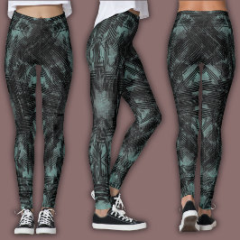 Abstraktes geometrisches Muster | Schwarz und gedä Leggings