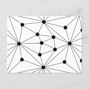 Abstraktes geometrisches Muster - Schwarz und Weiß Ankündigungspostkarte