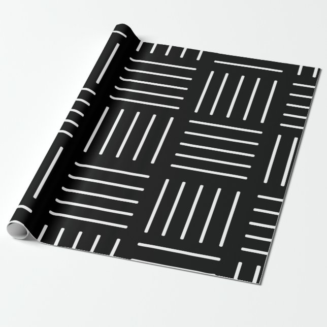 Abstraktes geometrisches Muster - Schwarzweiss. Geschenkpapier (Ungerollt)