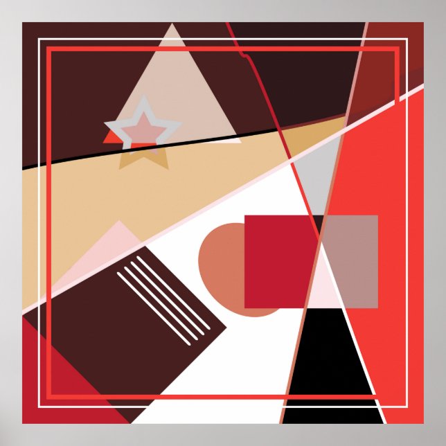 Abstraktes geometrisches Muster, Seidenschal desi Poster (Vorne)