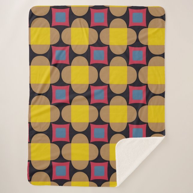 Abstraktes geometrisches Muster Sherpadecke (Vorderseite)