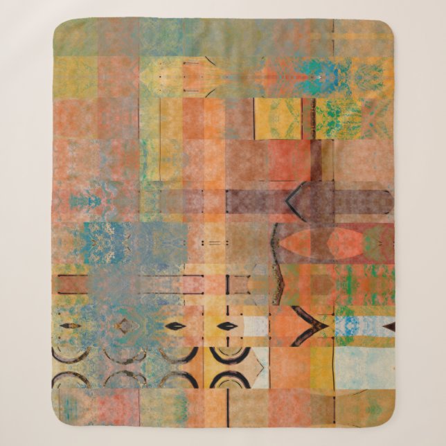 abstraktes geometrisches Muster  Sherpadecke (Vorderseite)