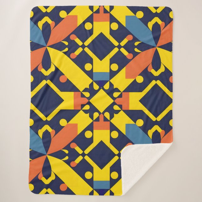 Abstraktes geometrisches Muster Sherpadecke (Vorderseite)