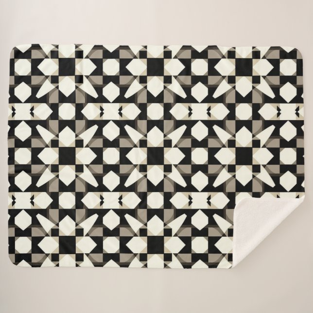 Abstraktes geometrisches Muster Sherpadecke (Vorderseite (Horizontal))
