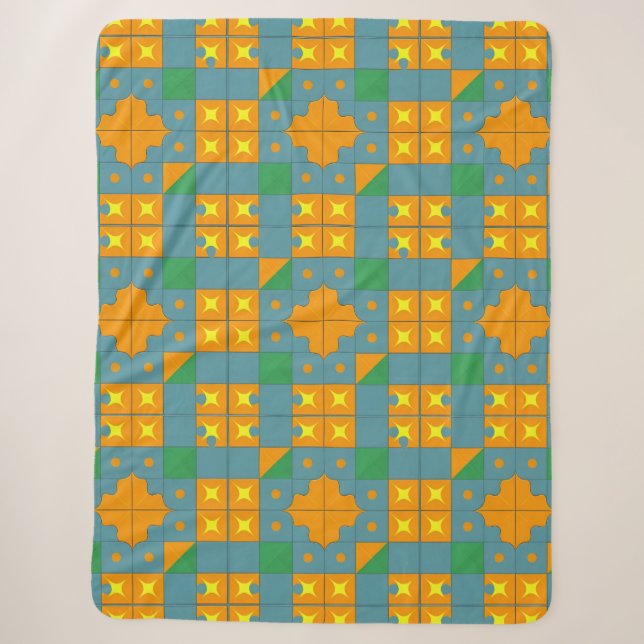 Abstraktes geometrisches Muster Sherpadecke (Vorderseite)