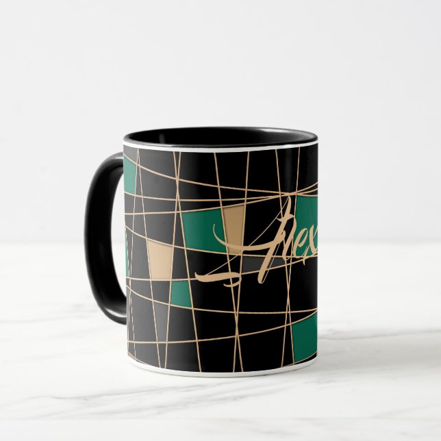 Abstraktes geometrisches Muster Tasse (Vorderseite Links)
