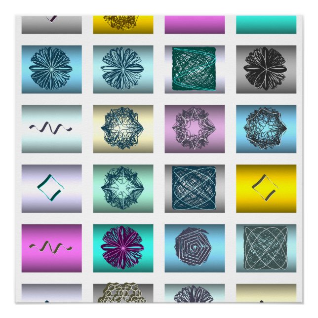 Abstraktes geometrisches Muster Wandkunst Design  Poster (Vorderseite)