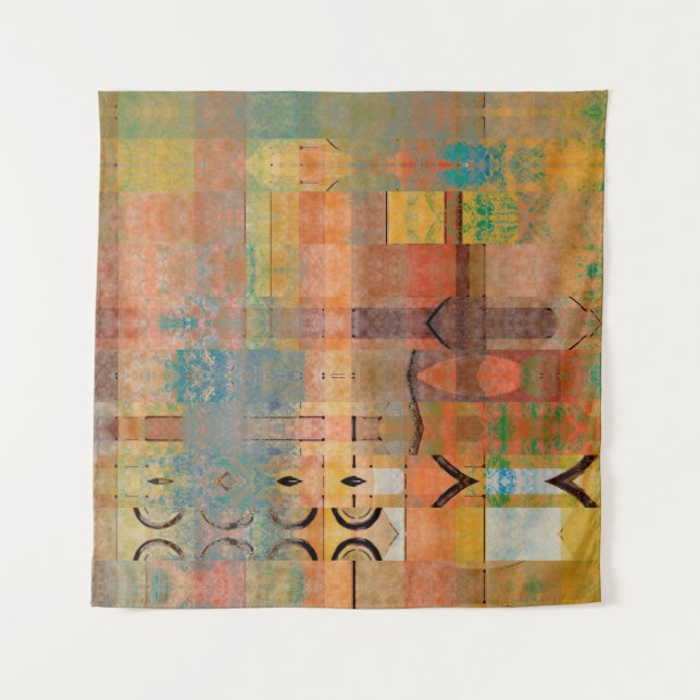 abstraktes geometrisches Muster  Wandteppich (Vorderseite)