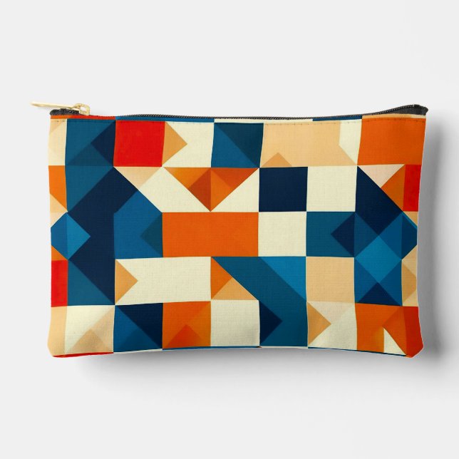 Abstraktes geometrisches Muster Zubehörtasche (Vorderseite)