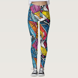 Abstraktes geometrisches Musterdesign 21 - Legging Leggings