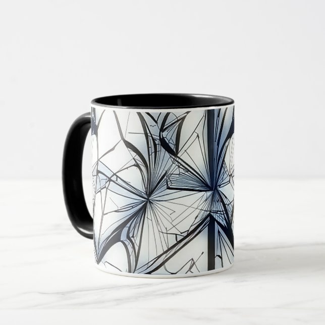 Abstraktes geometrisches Musterdesign 27- Kaffeezu Tasse (Vorderseite Links)