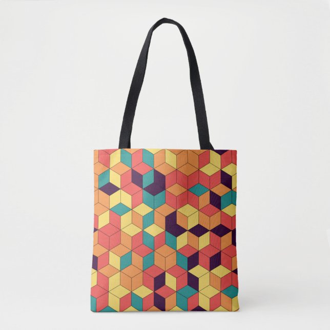 Abstraktes geometrisches nahtloses Farbkubenmuster (Vorderseite)